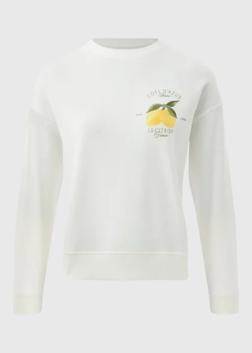 Cream Lemon Print Sweatshirt