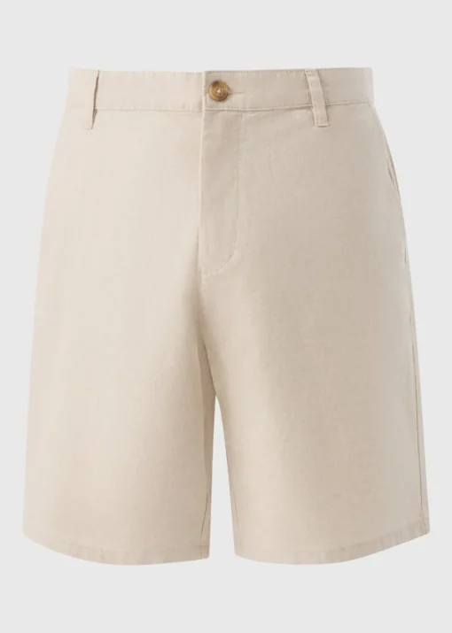Cream Linen Shorts