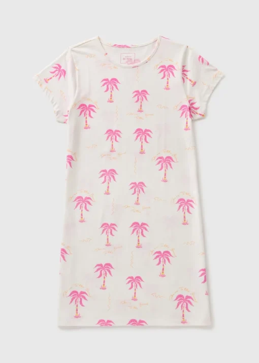 Cream Palm Tree Pattern Nightie