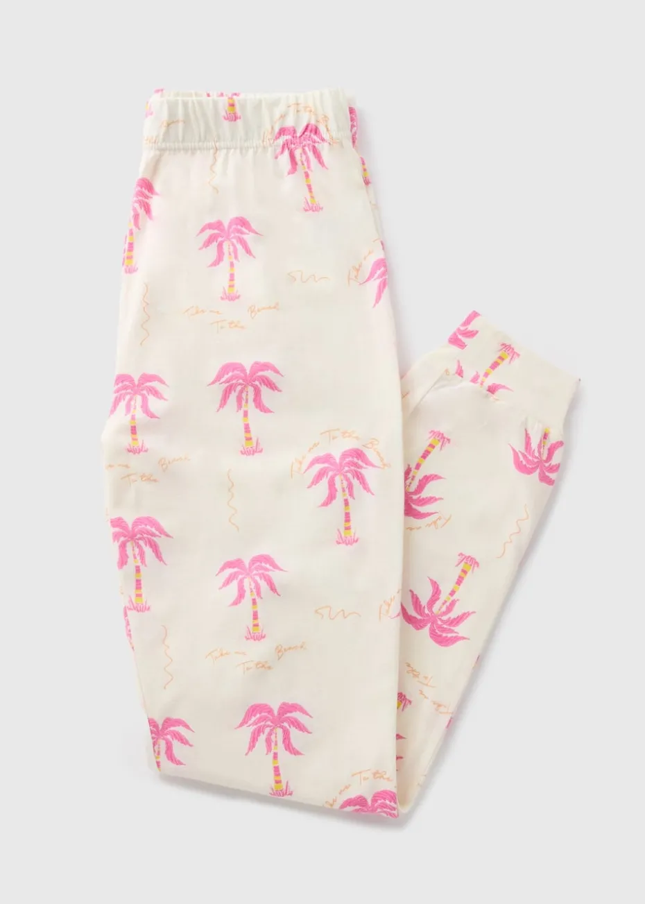 Cream Palm Tree Pyjama Bottoms