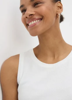 Cream Ribbed Vest