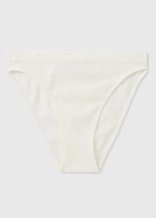 Cream Seamless High Leg Knickers