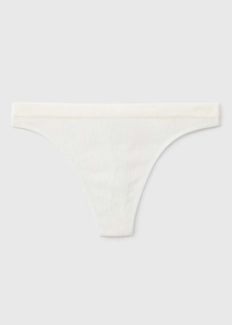 Cream Seamless Thong Knickers