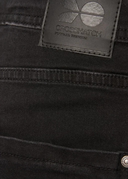 Crosshatch  Black  Tadcaster  Denim  Shorts