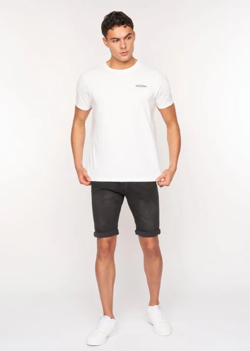 Crosshatch  Black  Tadcaster  Denim  Shorts