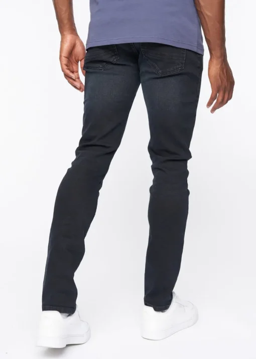 Crosshatch Blue Black Barbeck Slim Fit Denim