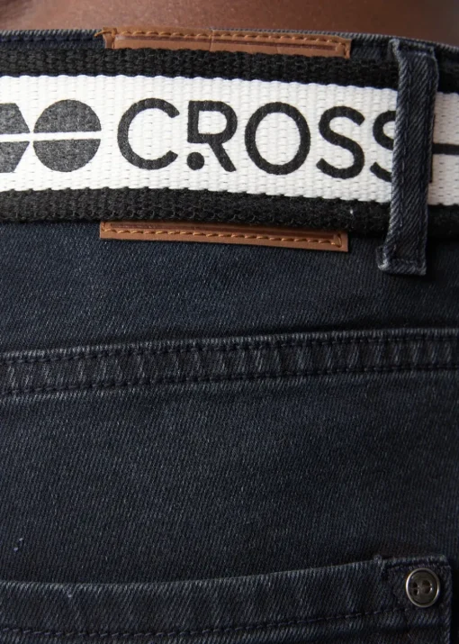 Crosshatch Blue Black Barbeck Slim Fit Denim
