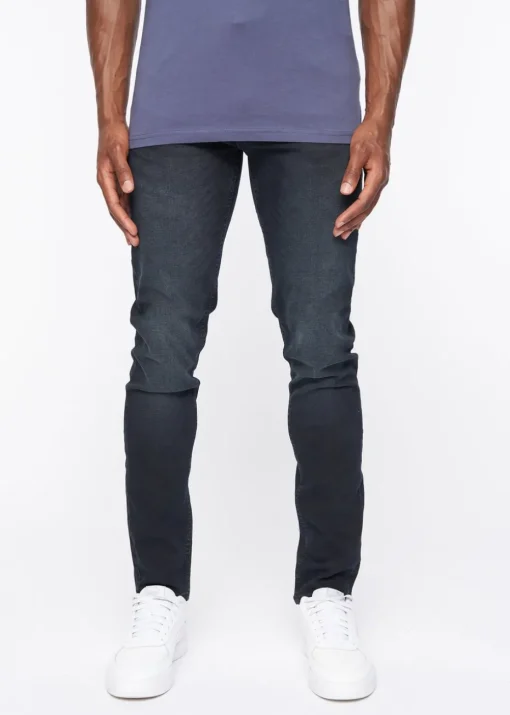 Crosshatch Blue Black Barbeck Slim Fit Denim