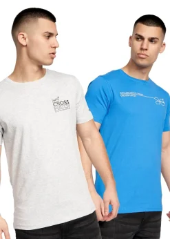 Crosshatch Blue/Grey  Pentan T-Shirt (2 Pack)