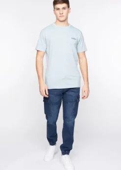 Crosshatch Dark Wash Malimore Cargo Cuff Jeans