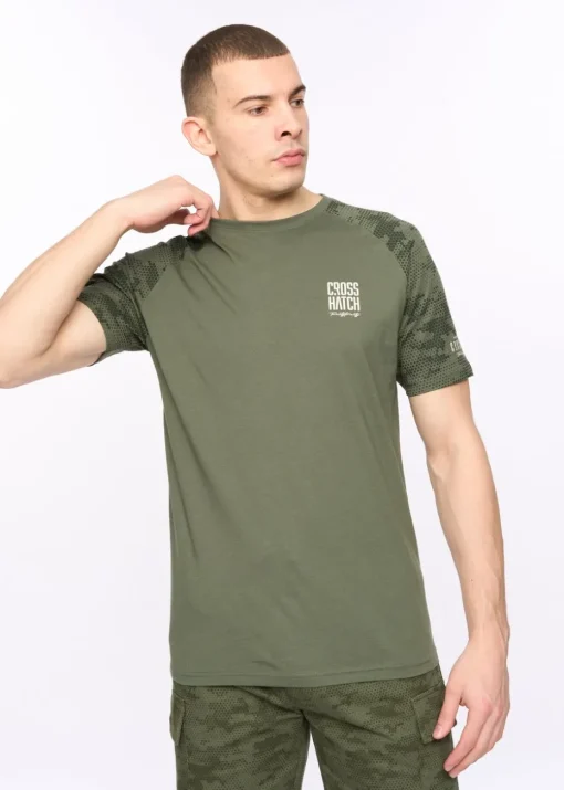 Crosshatch Deep Olive Janscore T-Shirt