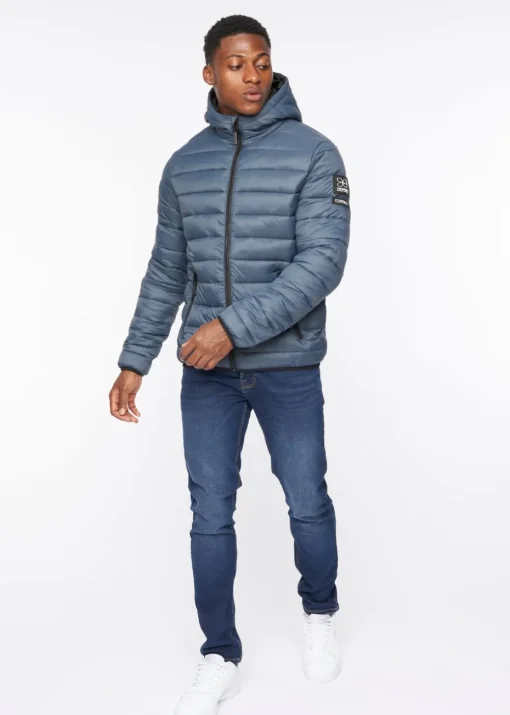 Crosshatch Denim Blue Gattering Jacket