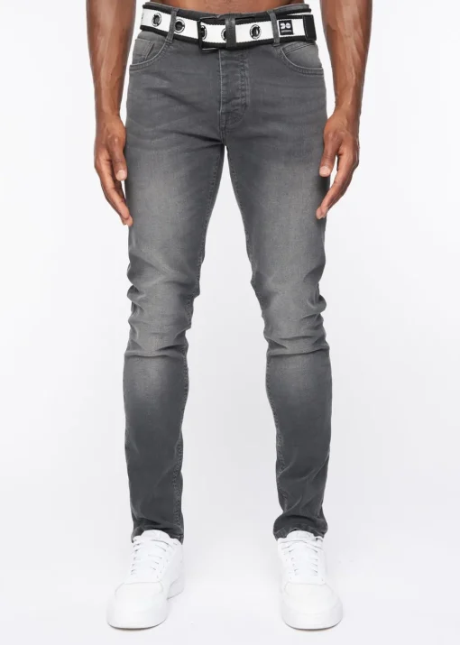 Crosshatch Grey Wash Barbeck Slim Fit Denim