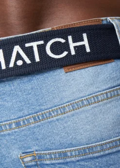 Crosshatch Light Blue Wash Princed Belted Jean