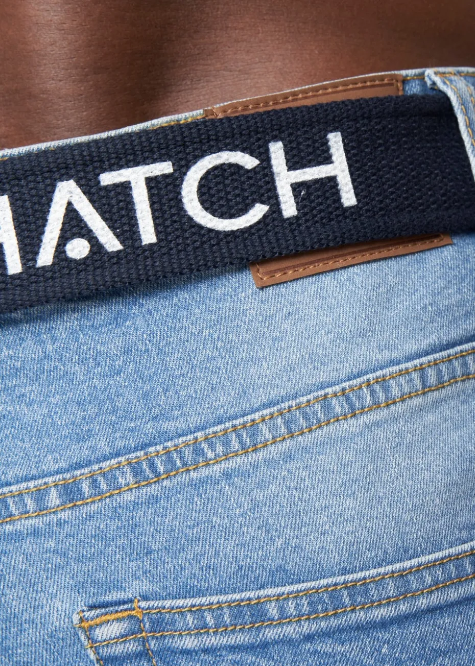 Crosshatch Light Blue Wash Princed Belted Jean