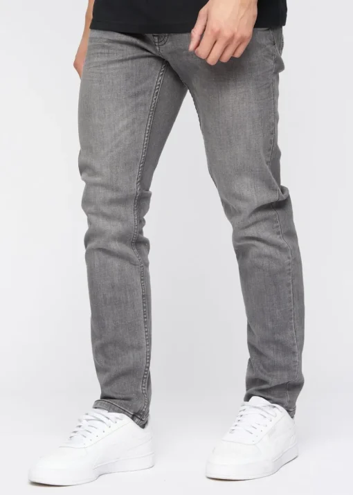 Crosshatch Light Grey Malcolm Slim Fit Jeans