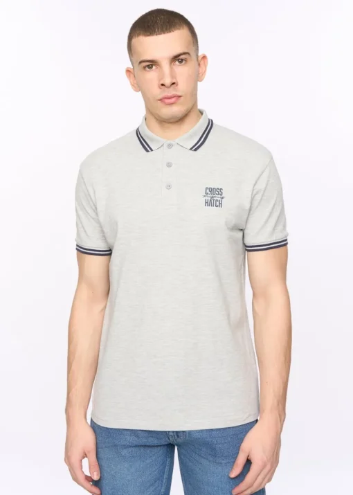 Crosshatch Light Grey Marl Changra Polo