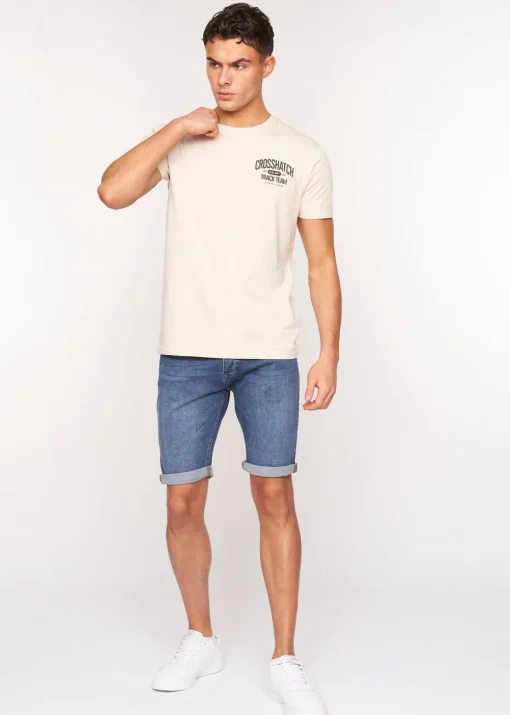 Crosshatch Mid Wash Reestier Denim Shorts