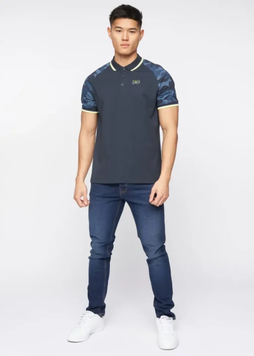 Crosshatch Navy Cramdark Camo Polo
