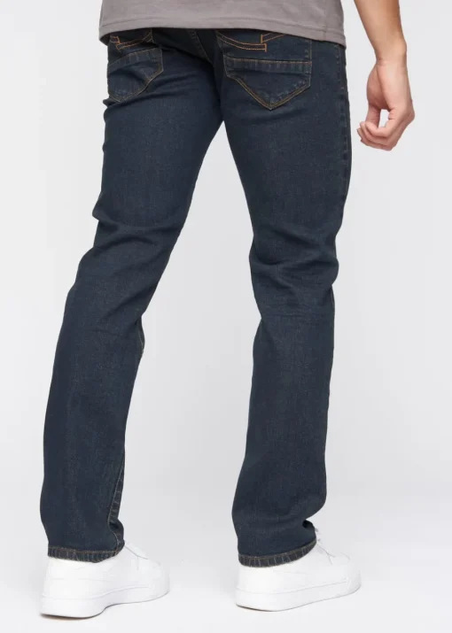Crosshatch Navy Wash Farrowed PU Belted Jean