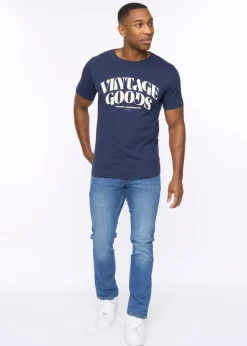 Crosshatch Navy Wilsby T-Shirt