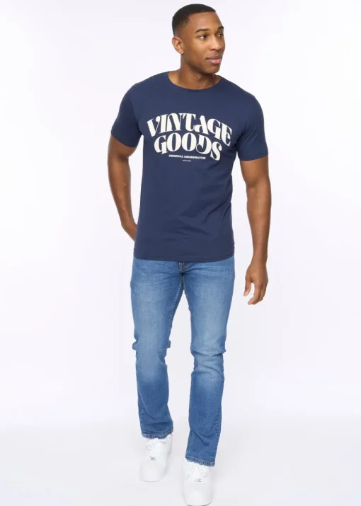 Crosshatch Navy Wilsby T-Shirt