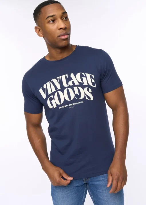 Crosshatch Navy Wilsby T-Shirt