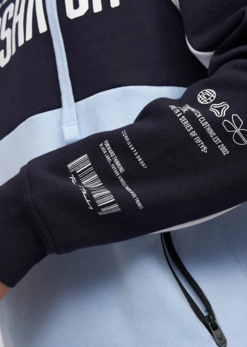 Crosshatch Navy/Light Blue Compounds Hoodie
