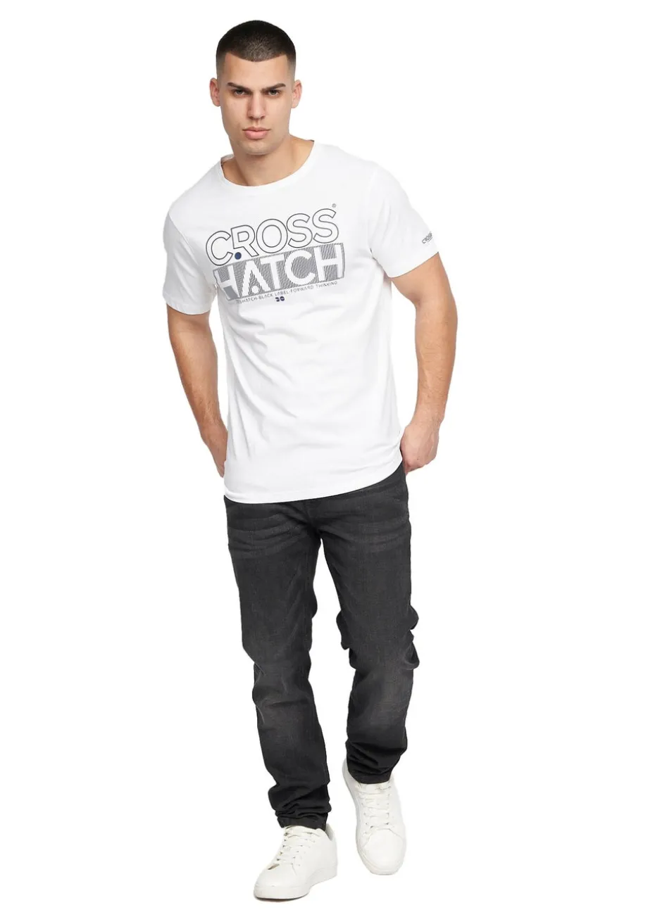 Crosshatch Navy/White Raynen T-Shirt (2 Pack)