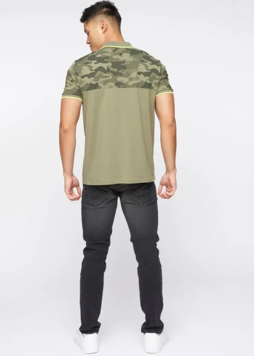 Crosshatch Olive Brightling Camo Polo