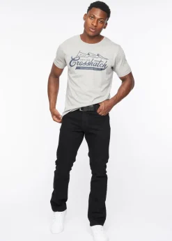 Crosshatch Solid Black Cadman Straight Jeans