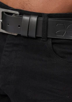 Crosshatch Solid Black Cadman Straight Jeans