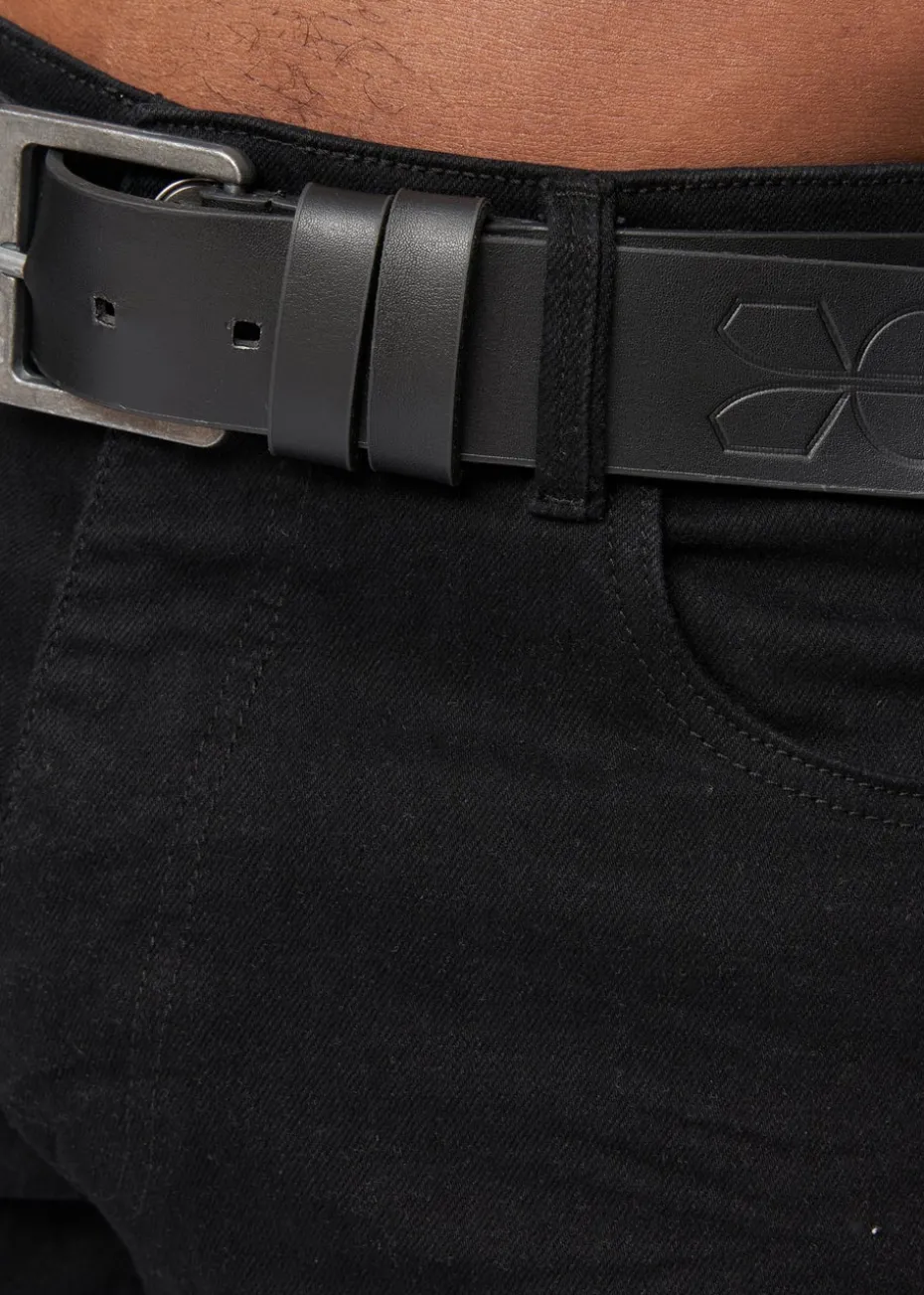 Crosshatch Solid Black Cadman Straight Jeans