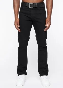 Crosshatch Solid Black Cadman Straight Jeans