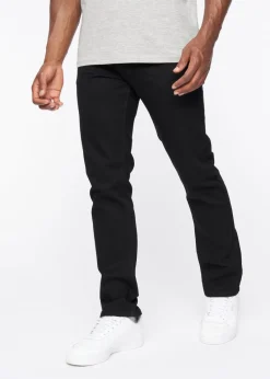 Crosshatch Solid Black Cadman Straight Jeans