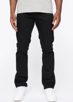 Crosshatch Solid Black Cadman Straight Jeans