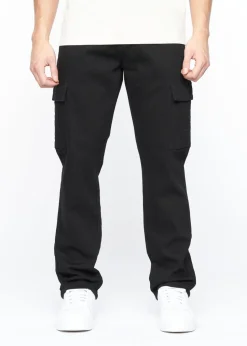 Crosshatch Solid Black Kremtap Cargo Jeans