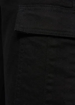 Crosshatch Solid Black Kremtap Cargo Jeans