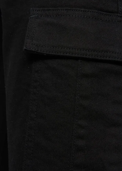 Crosshatch Solid Black Kremtap Cargo Jeans