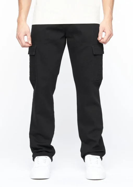 Crosshatch Solid Black Kremtap Cargo Jeans