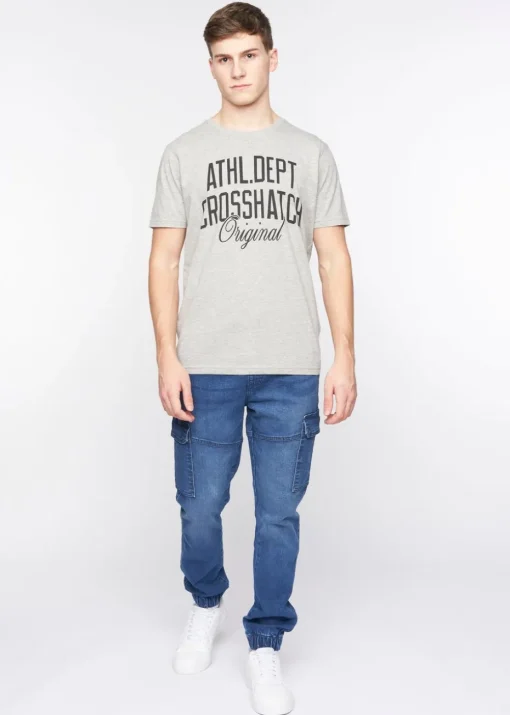 Crosshatch Stone Wash Malimore Cargo Cuff Jeans