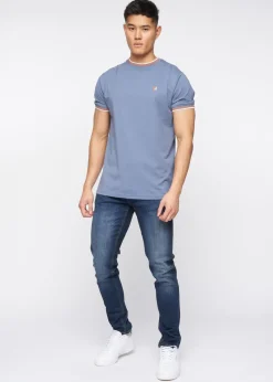 Crosshatch Tinted Blue Barbeck Slim Fit Denim