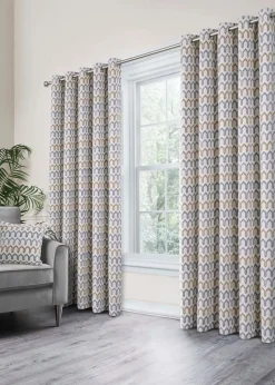 Curtina Arcadia Chenille Natural Eyelet Curtains