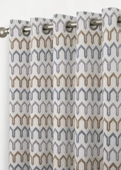 Curtina Arcadia Chenille Natural Eyelet Curtains