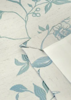 Curtina Bird Trail Jacquard Blue Pencil Pleat Curtains