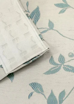 Curtina Bird Trail Jacquard Blue Pencil Pleat Curtains