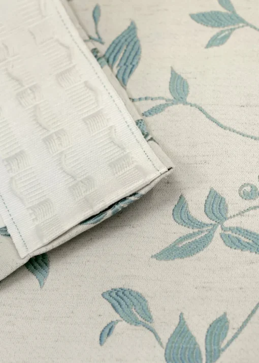 Curtina Bird Trail Jacquard Blue Pencil Pleat Curtains