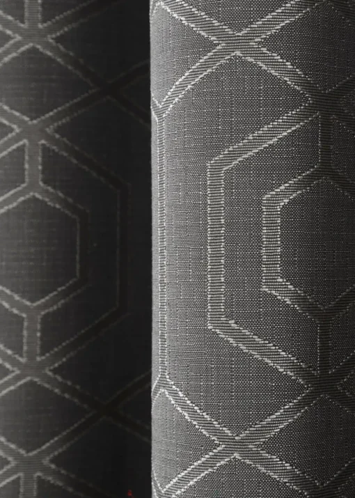 Curtina Camberwell Jacquard Grey Eyelet Curtains