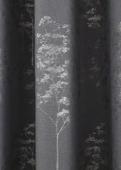 Curtina Elmwood Jacquard Grey Eyelet Curtains