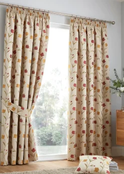 Curtina Juliette Jacquard Natural Pencil Pleat Curtains